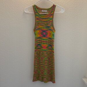Colorful Knit Sleeveless Dress
